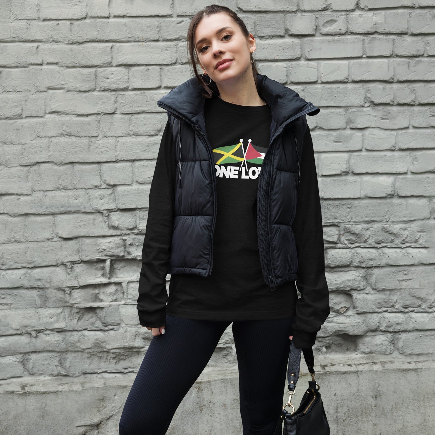 Unisex Long Sleeve One Love Palestine Jamaica Tee