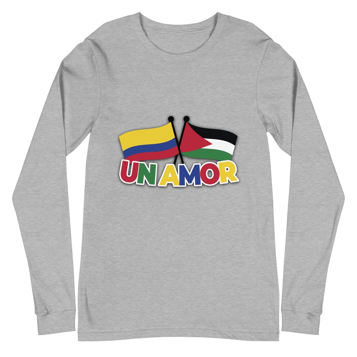 Unisex Long Sleeve Tee "One Love - Colombia & Palestine"