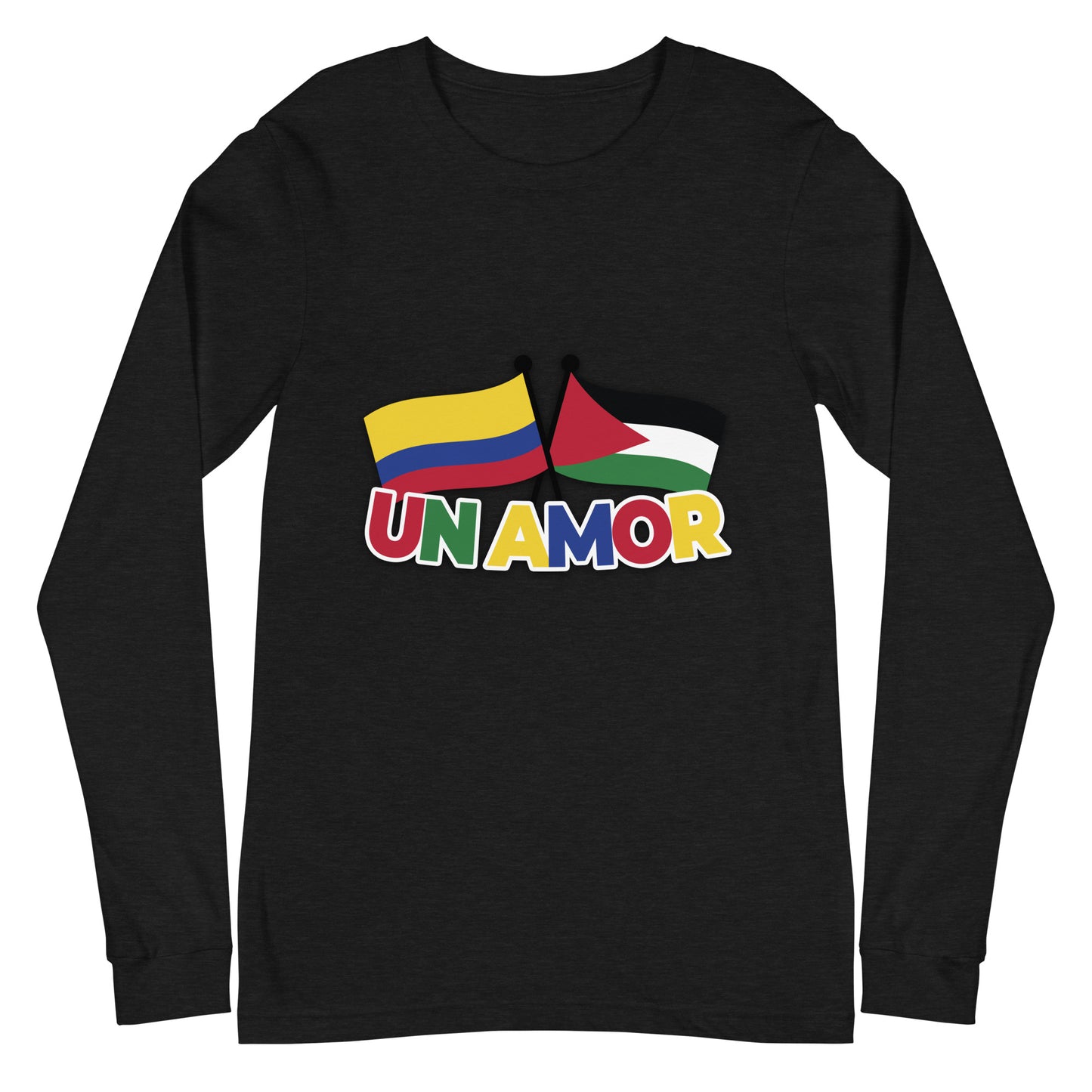 Unisex Long Sleeve Tee "One Love - Colombia & Palestine"