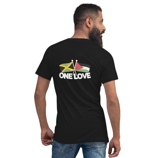 Unisex Short Sleeve One Love V-Neck T-Shirt