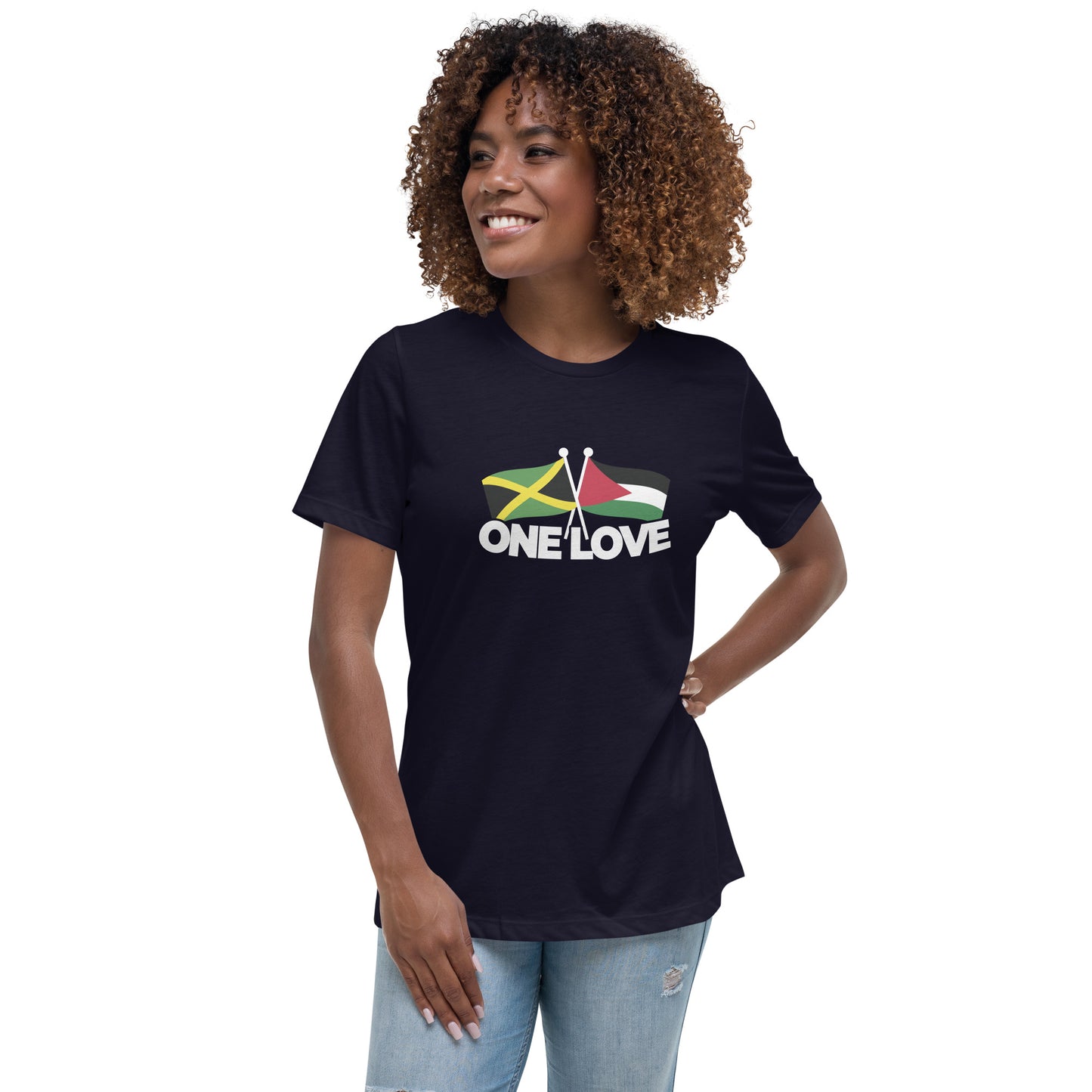 Women's Relaxed One Love Jamaica Palestine T-Shirt